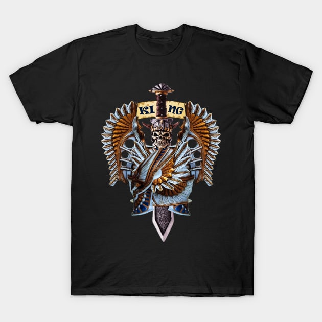 Batiamo - Skull blade with wings - King T-Shirt by Batiam0